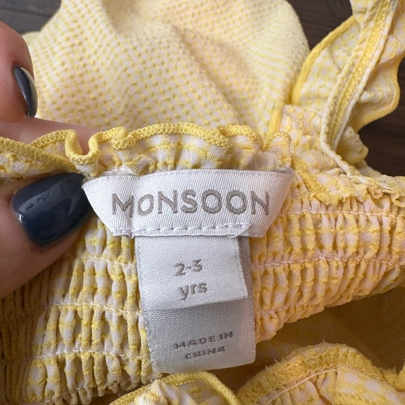 MONSOON Yellow Ruffle Bow One Piece Swimsuit (Size 2-3) - Picture 5 of 6